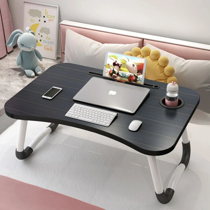 Mesa de Sofá-cama Dobrável Portátil Para Notebook,  Com Porta-Copos